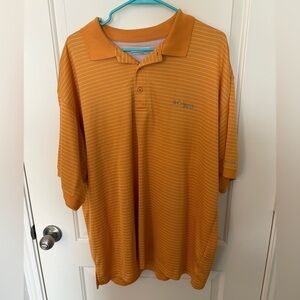Columbia Men's Striped Orange Polo Shirt